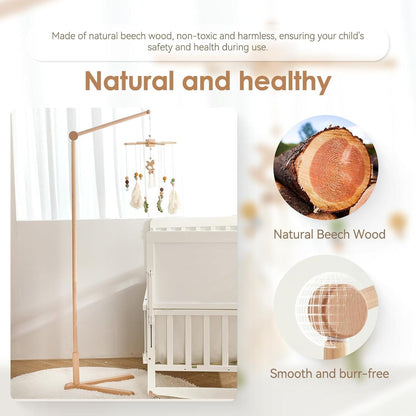 Holz Baby Mobile Halterung – Stabile & Verstellbare Spieluhr Halterung