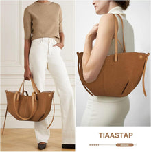 Große Elegante Kunstleder Tote Bag für Damen - Braun