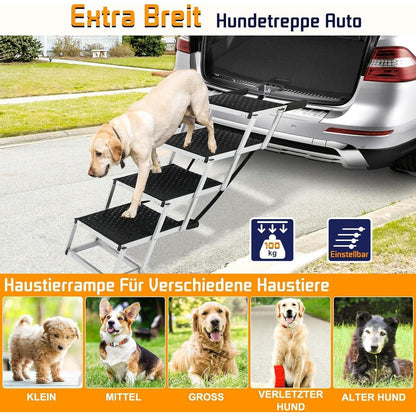 Hundetreppe Klappbar – Extra Breit & Robust für Große Hunde