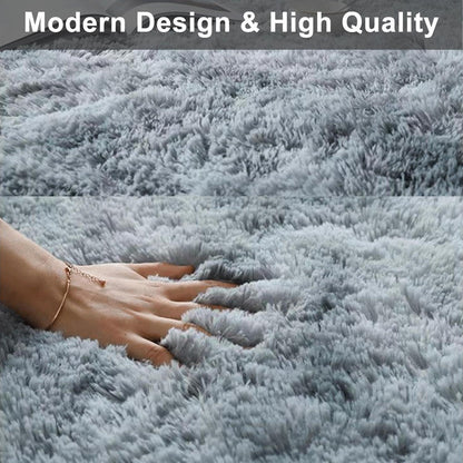 Runder Teppich Grün 180cm – Flauschiger Wohnzimmerteppich Modern