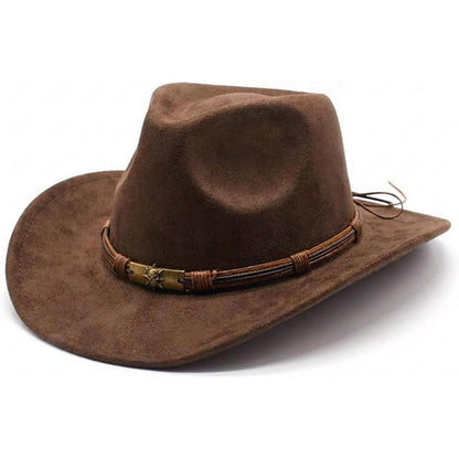 Cowboyhut Damen Herren - Westernhut mit Seildeko in Lederoptik