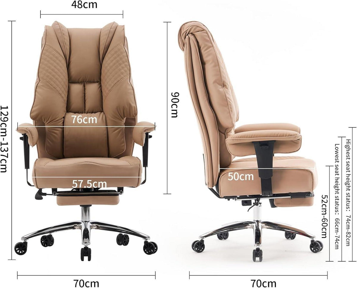 EXCEBET Bürostuhl Ergonomisch Hoher Rücken PU Leder