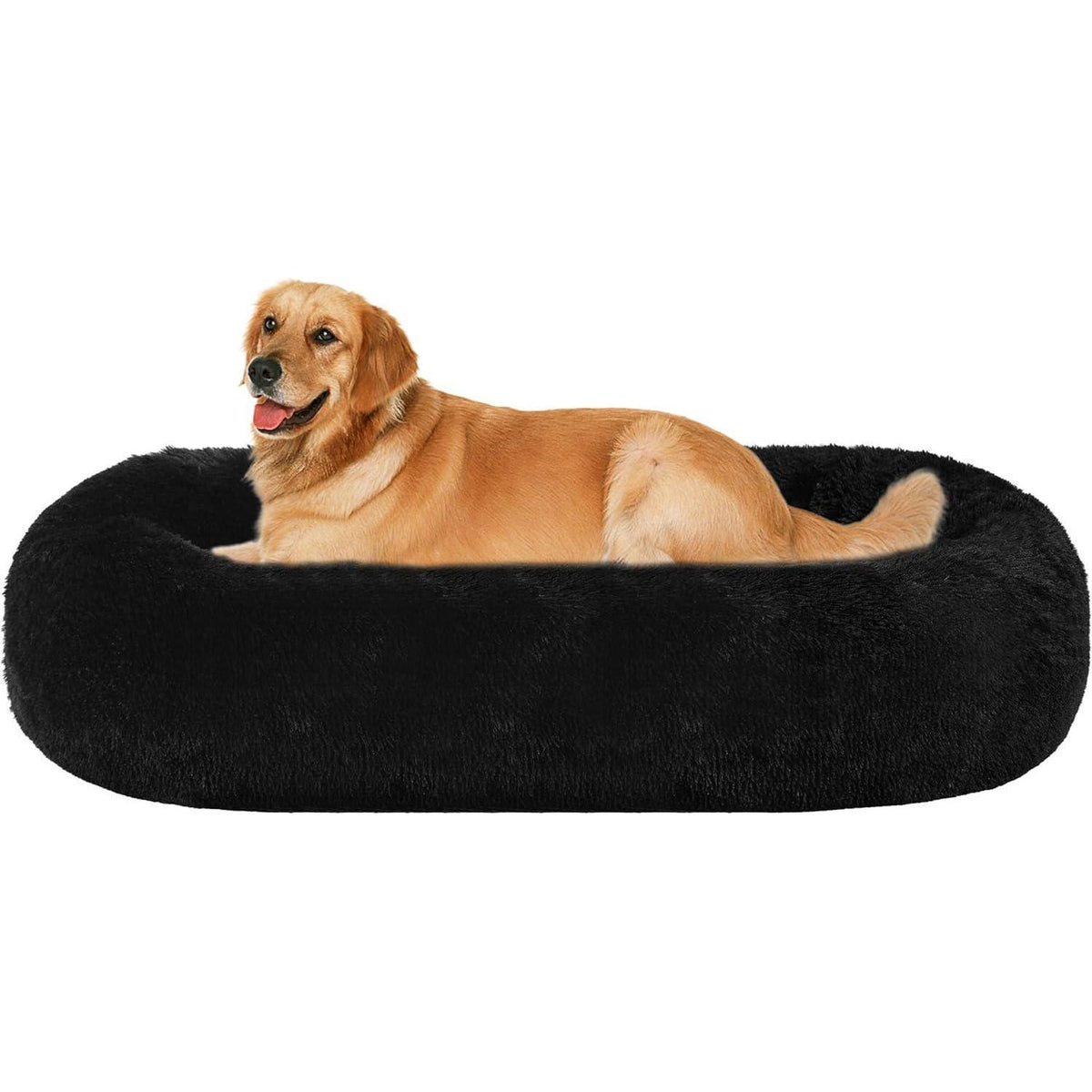 Orthopädisches Hundebett rund, waschbar, 100 cm Ø, Schwarz