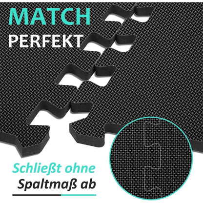 Bodenschutzmatte Fitness Set 24 Matten 2.22 Qm Schwarz