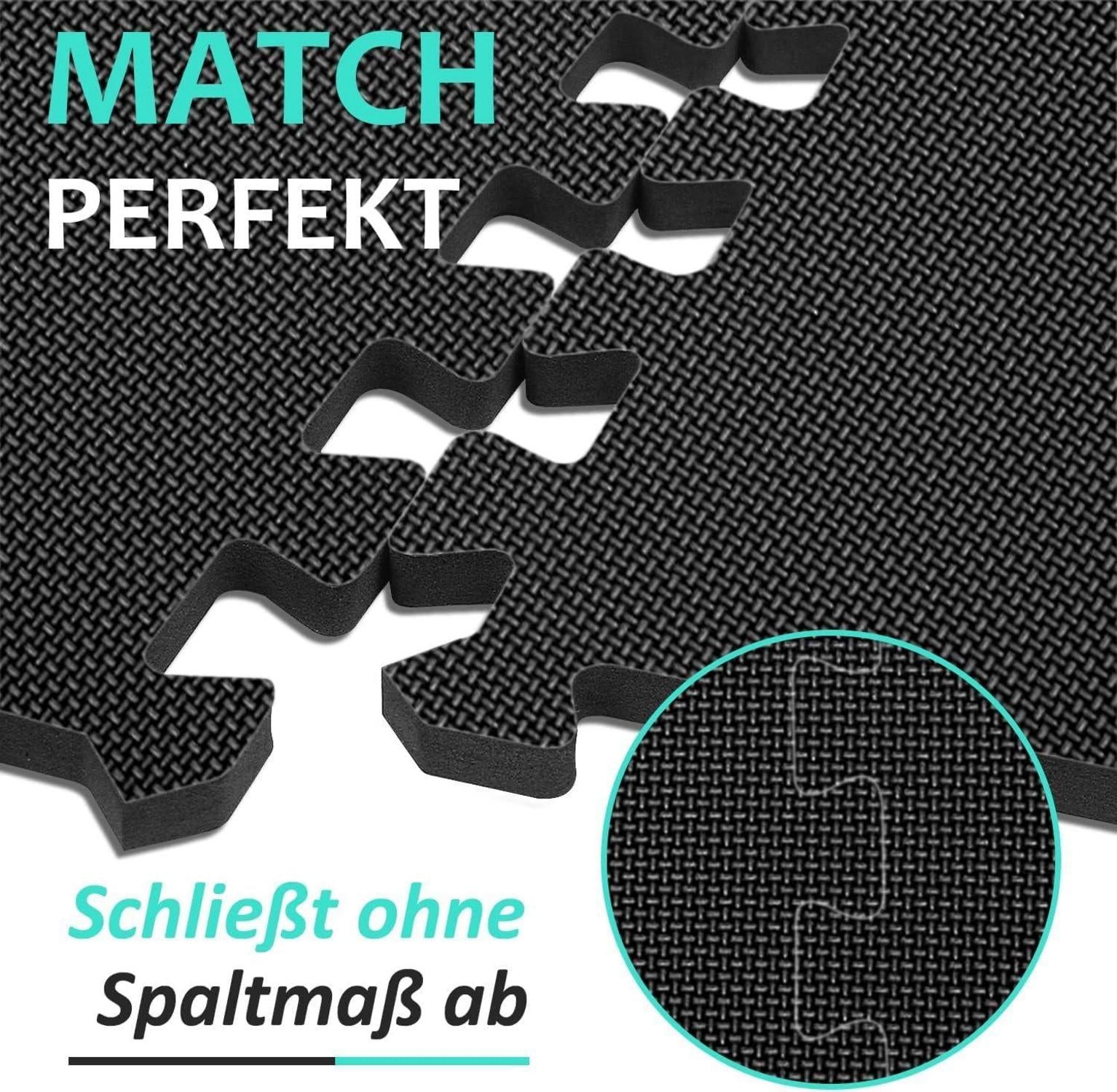 Fitness Bodenschutzmatte Set 24 Puzzlematte rutschfest, Eva Sportmatte