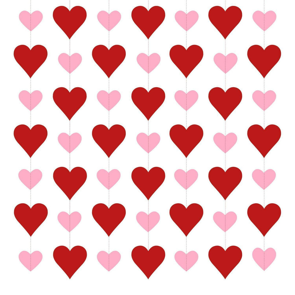 Valentinstags Herzgirlande – 4x 3m Rot & Rosa
