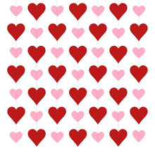 Valentinstags Herzgirlande – 4x 3m Rot & Rosa