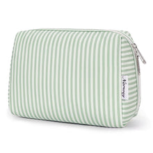 Große Kosmetiktasche mit Streifen & Flamingo-Design