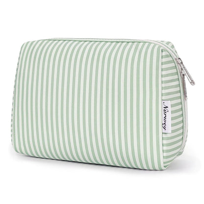 Große Kosmetiktasche mit Streifen & Flamingo-Design