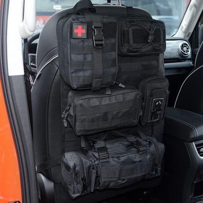 Taktischer Autositz Organizer mit 5 Molle Taschen – Rücksitz Ordnungssystem
