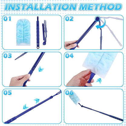 25er Pack Swiffer Staubmagnet Nachfülltücher mit Handgriff & Teleskopstange