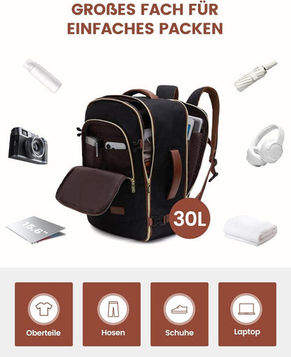 Rucksack Handgepäck 40L 17,3 Zoll Laptop Travel Backpack Work Hiking
