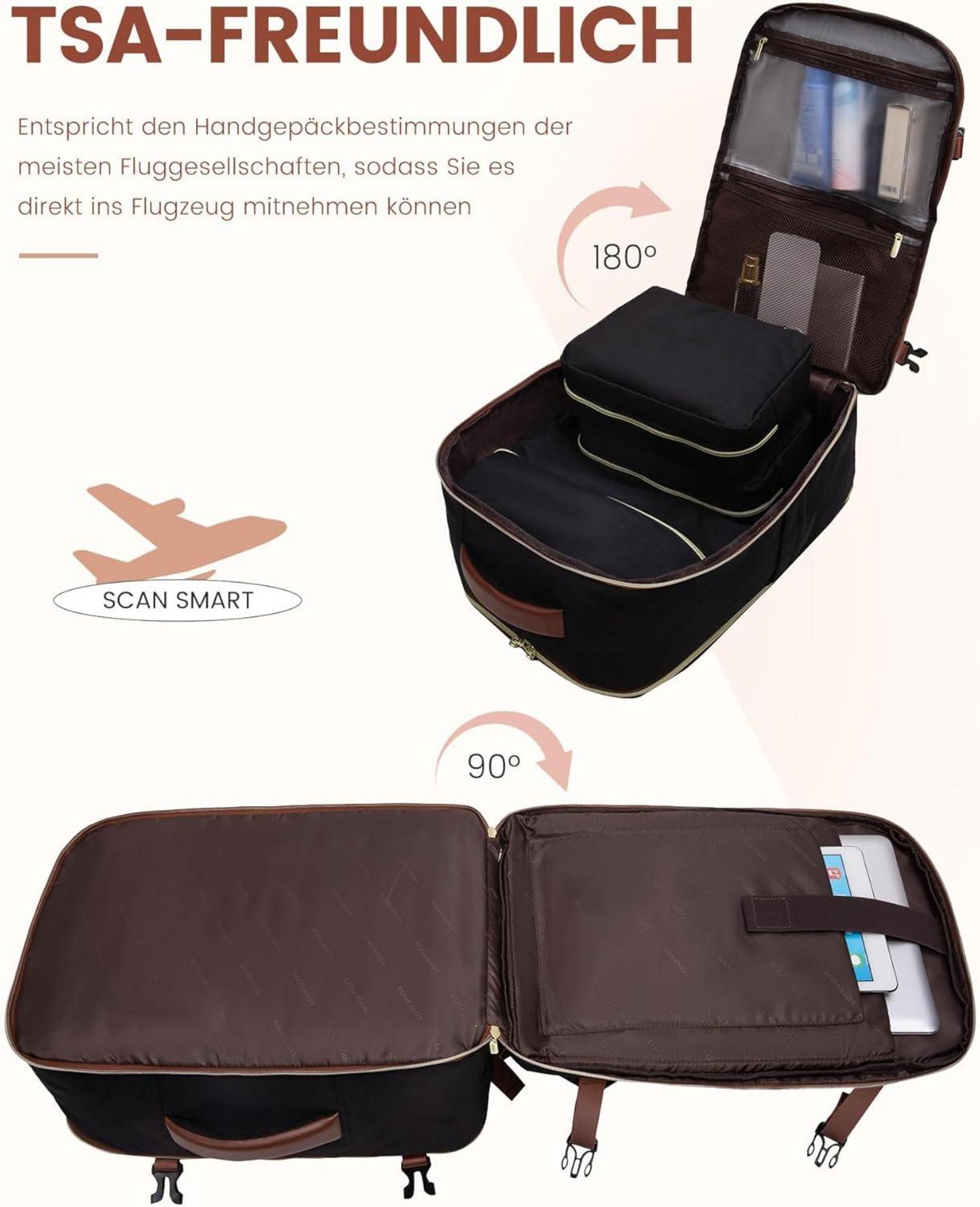 Reiserucksack Damen Handgepäck Flugzeug 40L 17,3 Zoll Laptop Rucksack