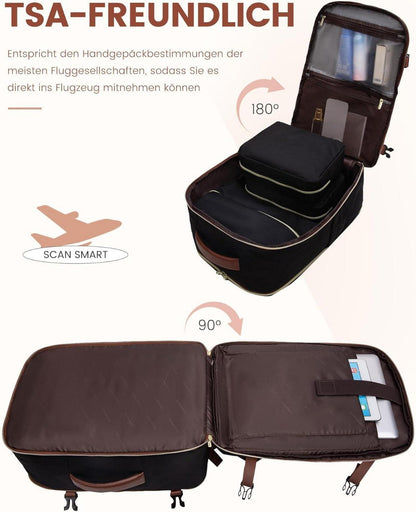Reiserucksack Damen Handgepäck Flugzeug 40L 17,3 Zoll Laptop Rucksack