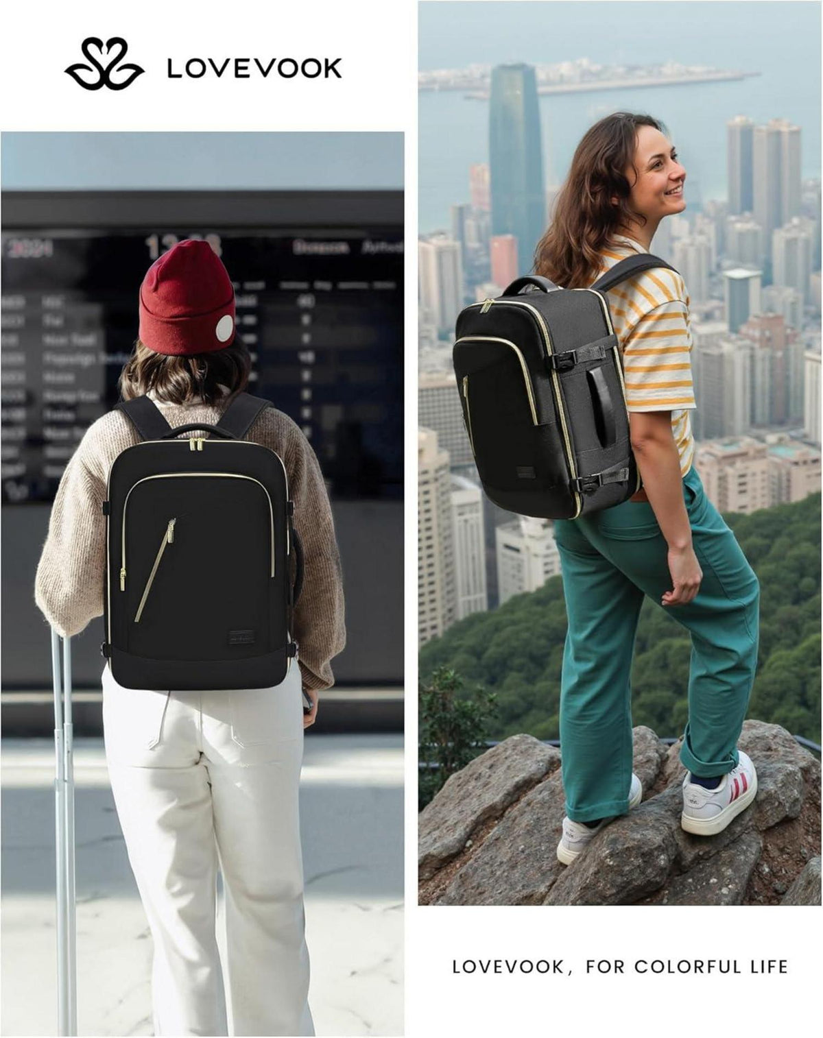 Rucksack Flugzeug Handgepäck Reiserucksack Damen Herren 17.3 Zoll