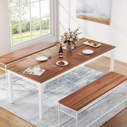 Industrietisch Esstisch 200x70cm Nussbaum für 6-8 Personen