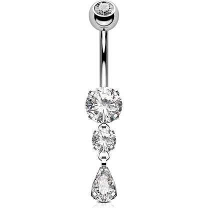 OUFER Bauchnabelpiercing Titan 14G mit Tropfen Anhänger 10mm