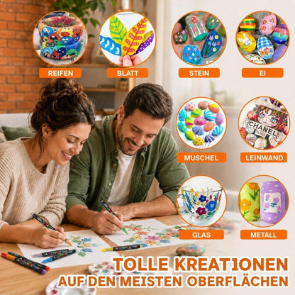 120 Acrylstifte Set Wasserfest für Steine, Glas & Co.