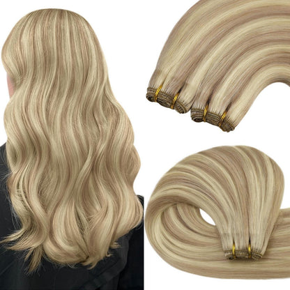 Blond Echthaar Tressen 55cm - Aschblond & Platinblond