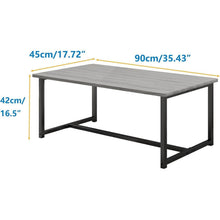 Vintage Couchtisch Holz Metall 90x45x42cm mit Stauraum Grau