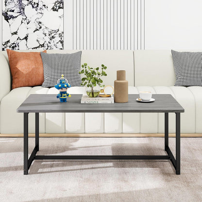 Vintage Couchtisch 90x45x42cm Grau Metallgestell Ablage