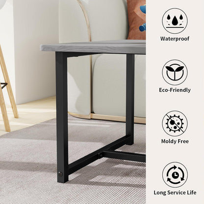 Vintage Couchtisch 90x45x42cm Metallgestell Beistelltisch Grau