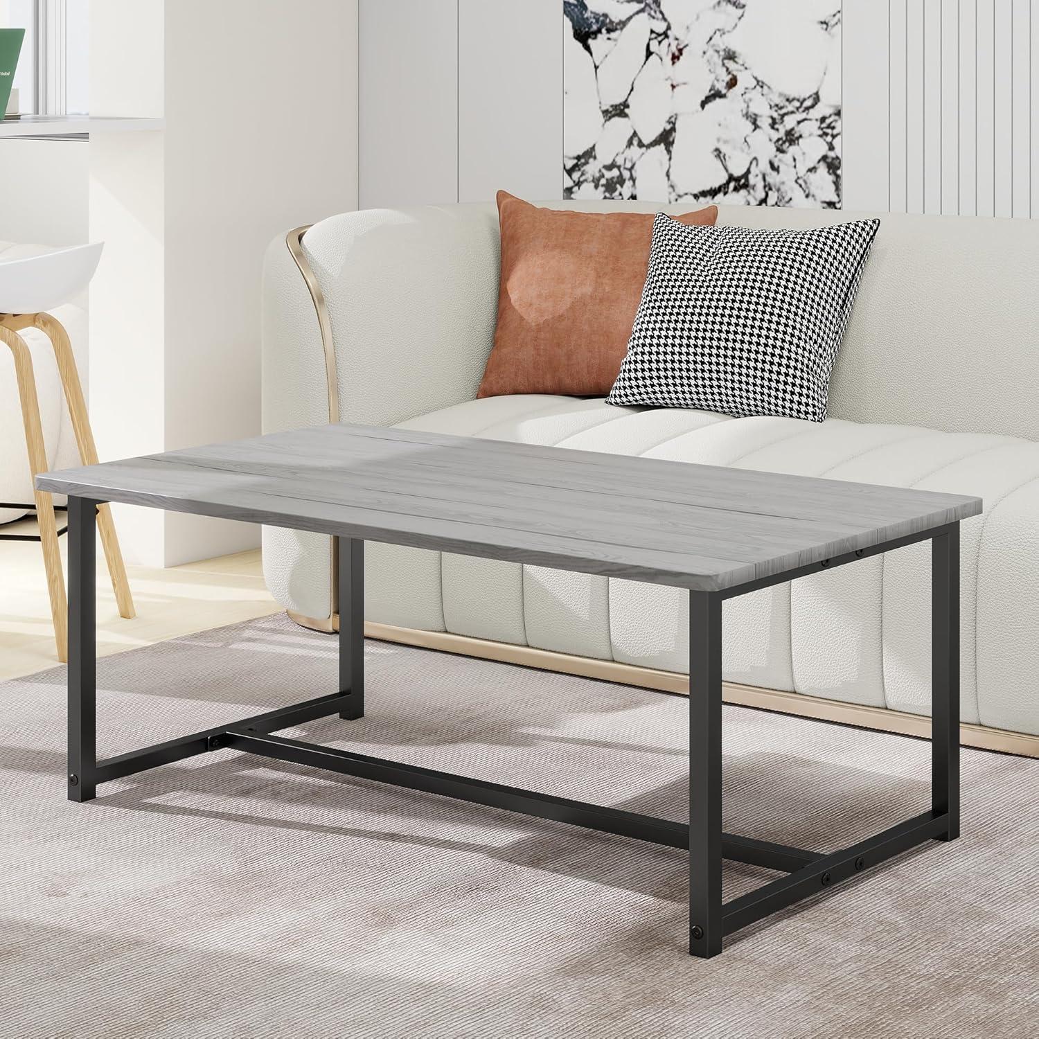 Vintage Couchtisch mit Stauraum Metallgestell, Grau