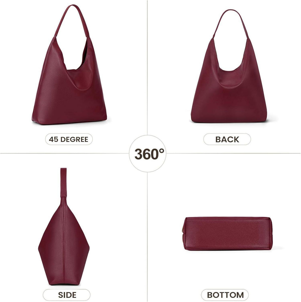 Wildleder Tote Bag Groß Damen Handtasche Hobo Uni Schultertasche Braun