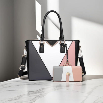 Miss Lulu Damen Schultertasche V-förmiges Design Synthetic Ledertasche