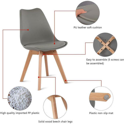 Esszimmergruppe Eiche-Schwarz 110cm mit 2 Grau Stühlen