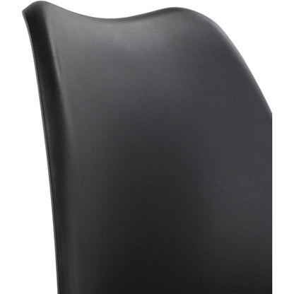 Esszimmergruppe Eiche-Weiß 120cm mit 6 Schwarz Stühlen