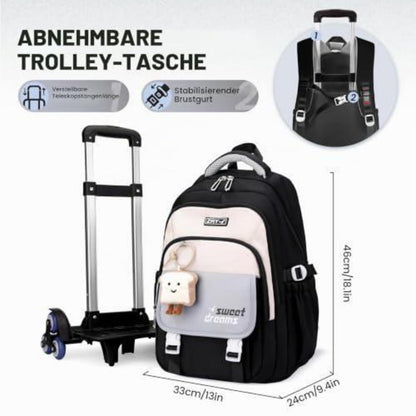 Schulrucksack Trolley Mädchen Teenager Schwarz 36L