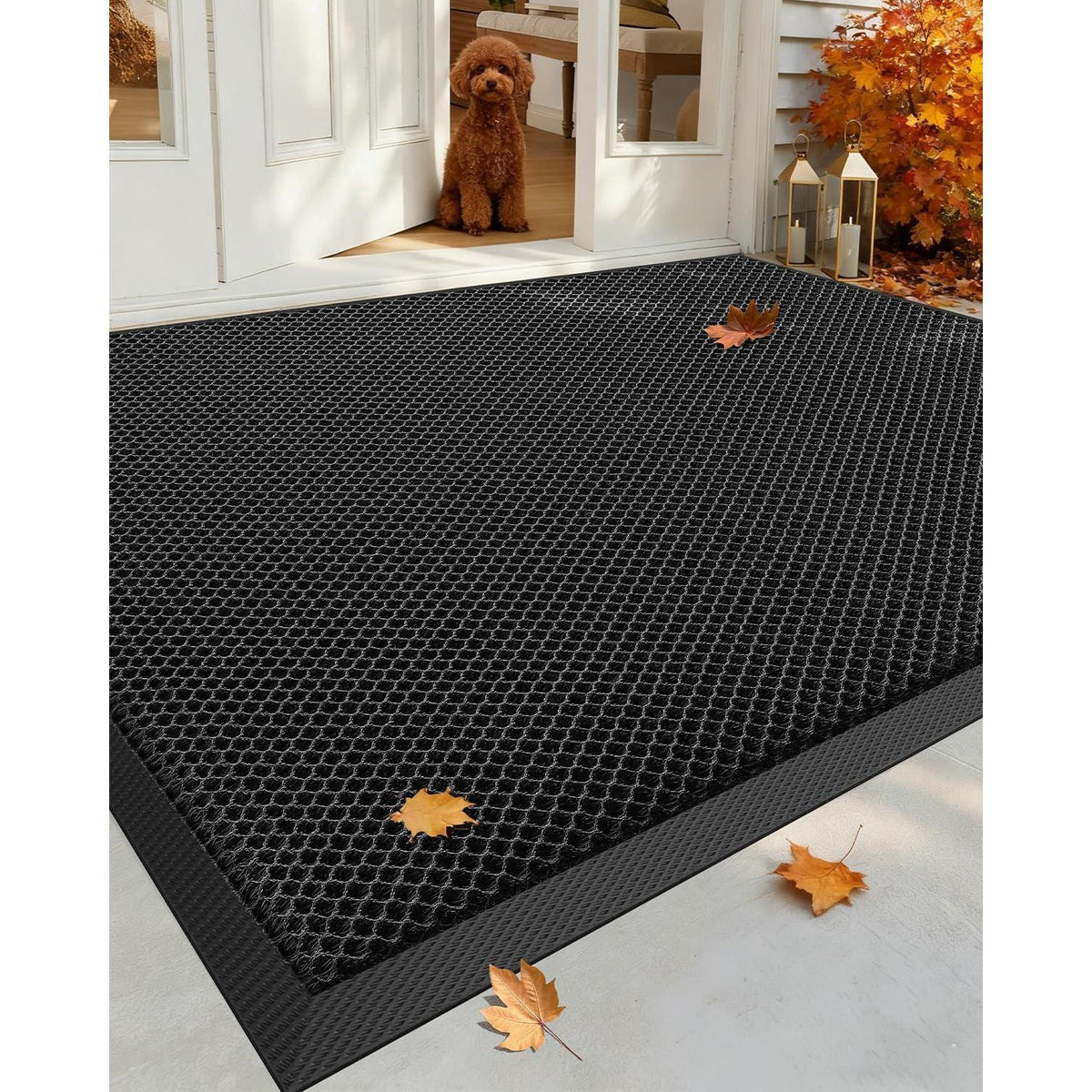 Fußmatte außen Schwarz Grau 90x150 cm – Schmutzfangmatte für Haus & Terrasse