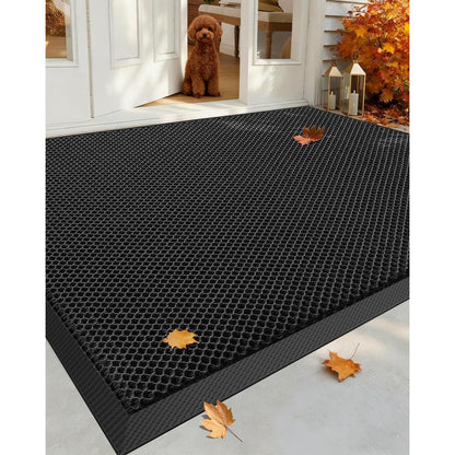 Fußmatte außen Schwarz Grau 90x150 cm – Schmutzfangmatte für Haus & Terrasse