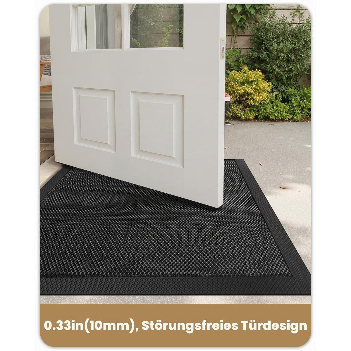 Fußmatte außen Schwarz Grau 90x150 cm – Schmutzfangmatte für Haus & Terrasse