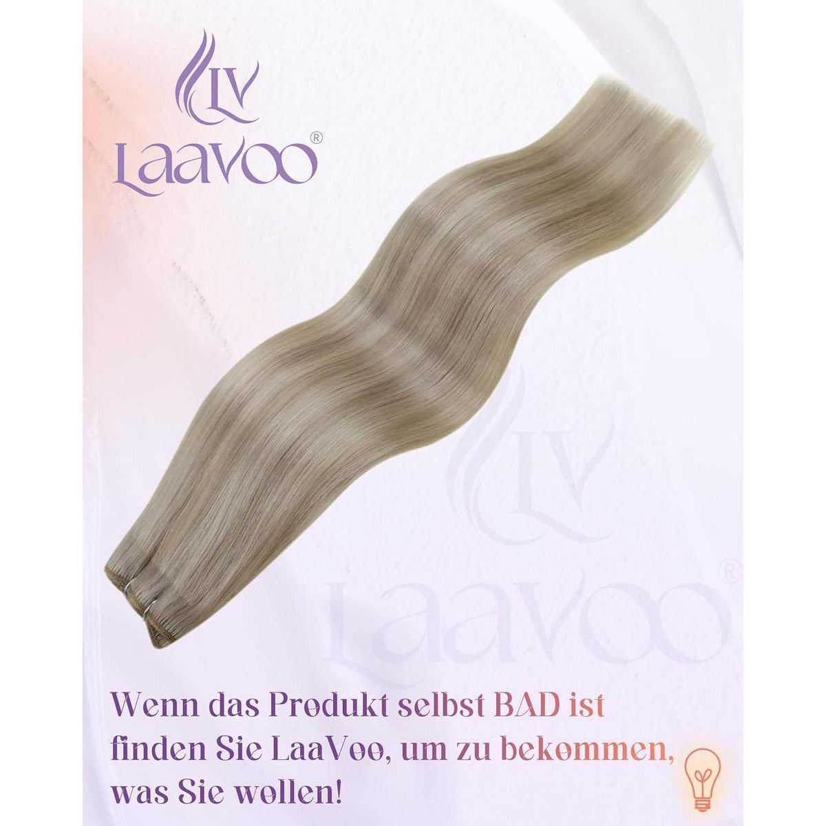 Echthaar Tressen Blond Highlights 40cm - Remy Haarverlängerung