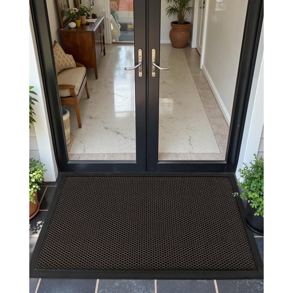 Fußmatte Braun 90x150 cm - Schmutzfangmatte für Innen & Aussen