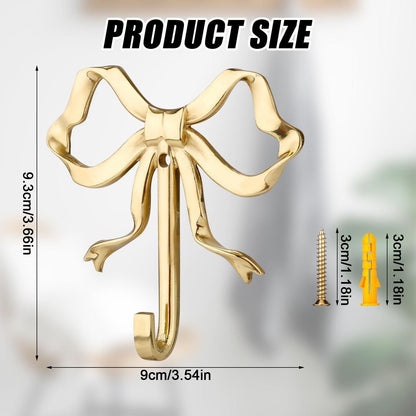 Vintage Wandhaken mit Schleife – Goldener Kleiderhaken