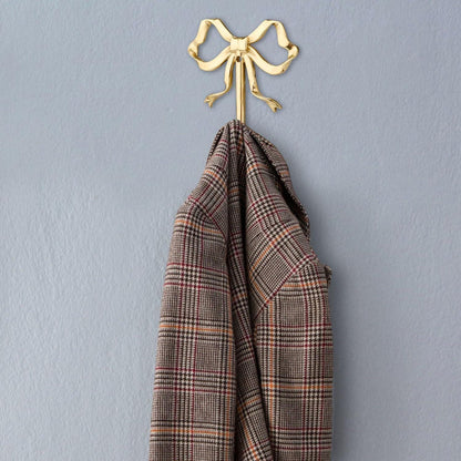 Vintage Wandhaken mit Schleife – Goldener Kleiderhaken