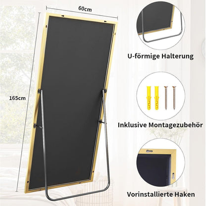 Großer Standspiegel 165x60cm – Bruchsicher & Wandhängend