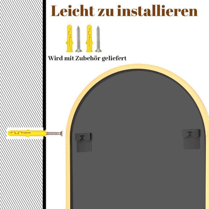 Bogen Wandspiegel Gold 100x75 cm | Badezimmer Spiegel Deko