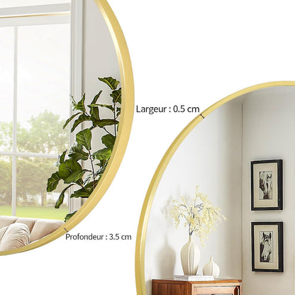 Runder Wandspiegel 76cm mit Gold Aluminiumrahmen