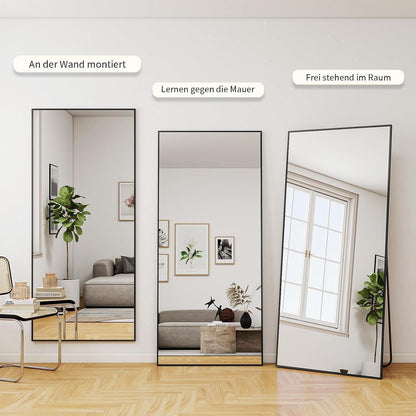 Großer Standspiegel 165x60cm – Bruchsicher & Wandhängend