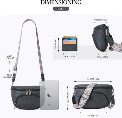 MUIIKOLA Damen Umhängetasche Veganes Leder RFID Blockierung Brusttasche