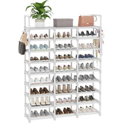 9-stöckiges Schuhregal schmal – 54 Paar, weiß