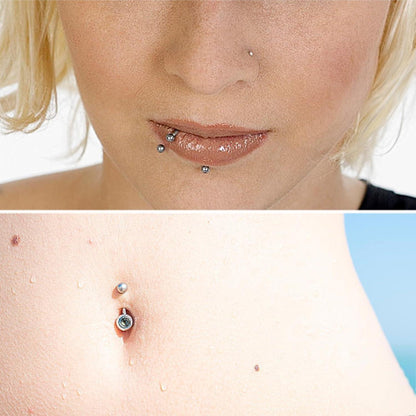 Silberne Piercing Kugeln Set 32stk 1,2mm Edelstahl 3/4/5/6mm