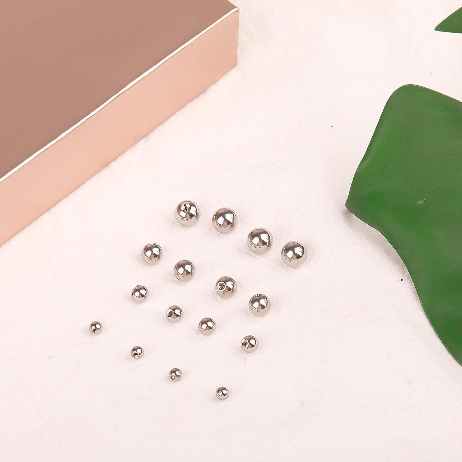 32stk Piercing Kugel Set 1,2mm Chirurgenstahl Silber Ersatzkugel