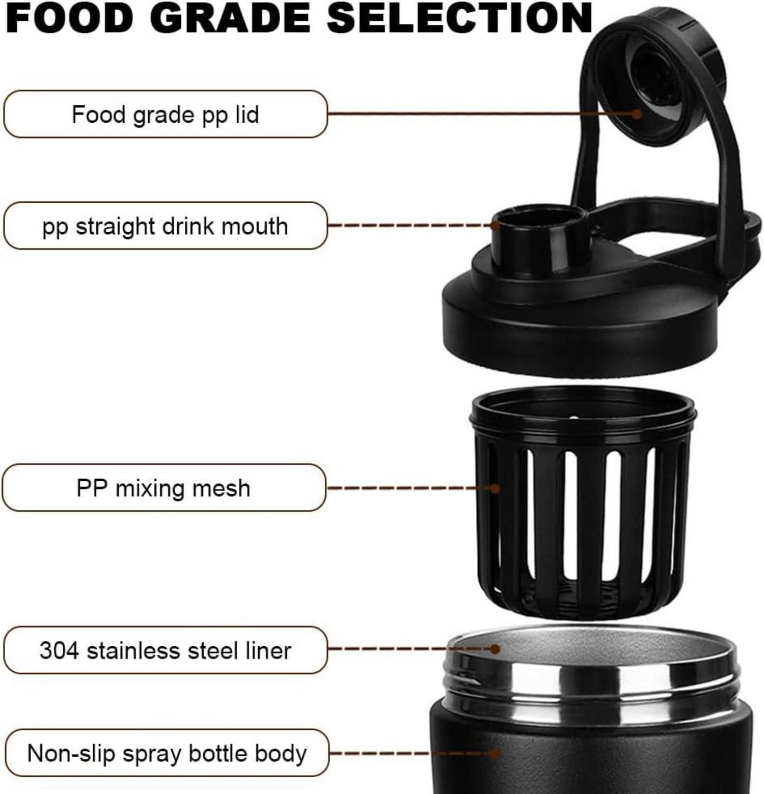Proteinshaker 750ML Edelstahl Doppelwandig Vakuum Isoliert BPA Frei Auslaufsicher