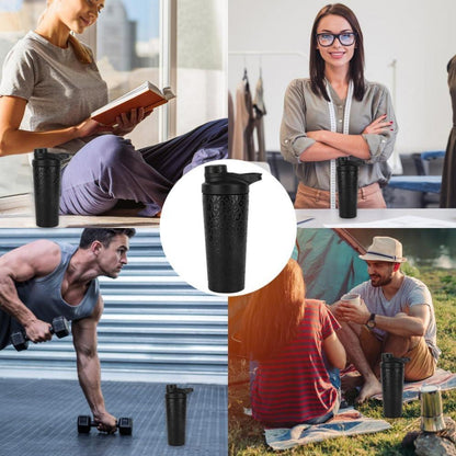 Protein Shaker Edelstahl 750ML Doppelwandig BPA Frei Auslaufsicher