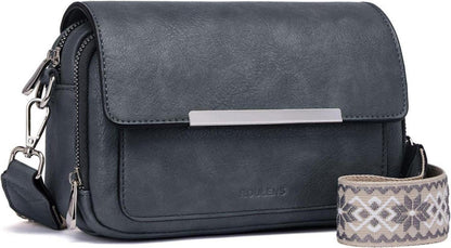 Vegane Leder Umhängetasche Damen Crossbody Schultertasche mit